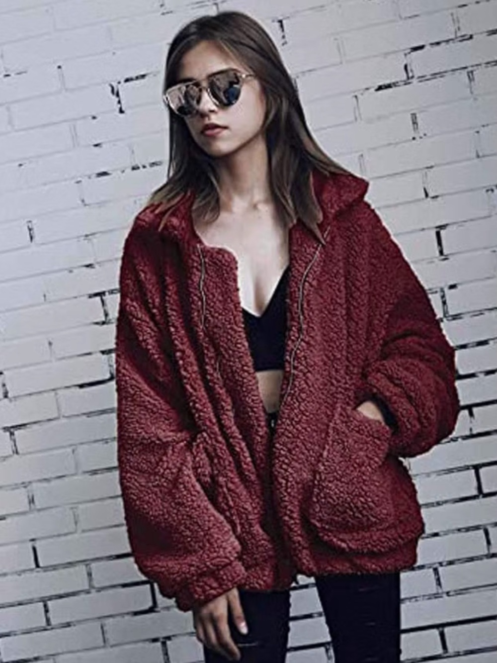 Full-Zip Teddy Fleece Jacket
